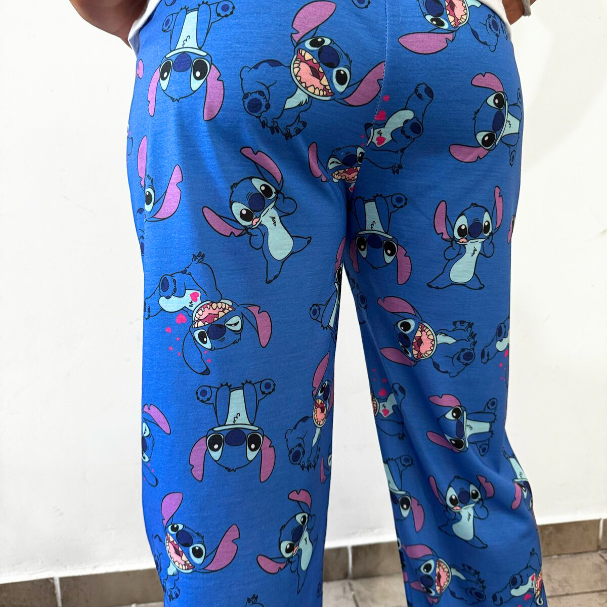 PIJAMA STITCH 3x1 - Pantalon + remera + pantuflas