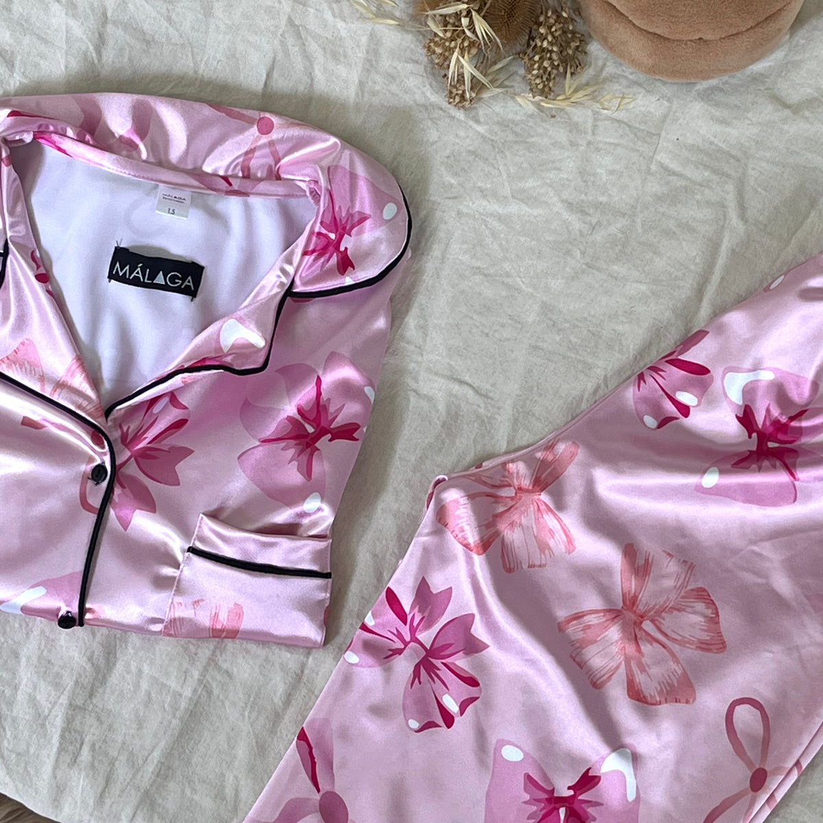 PIJAMAS AURA SATEN SET COMPLETO