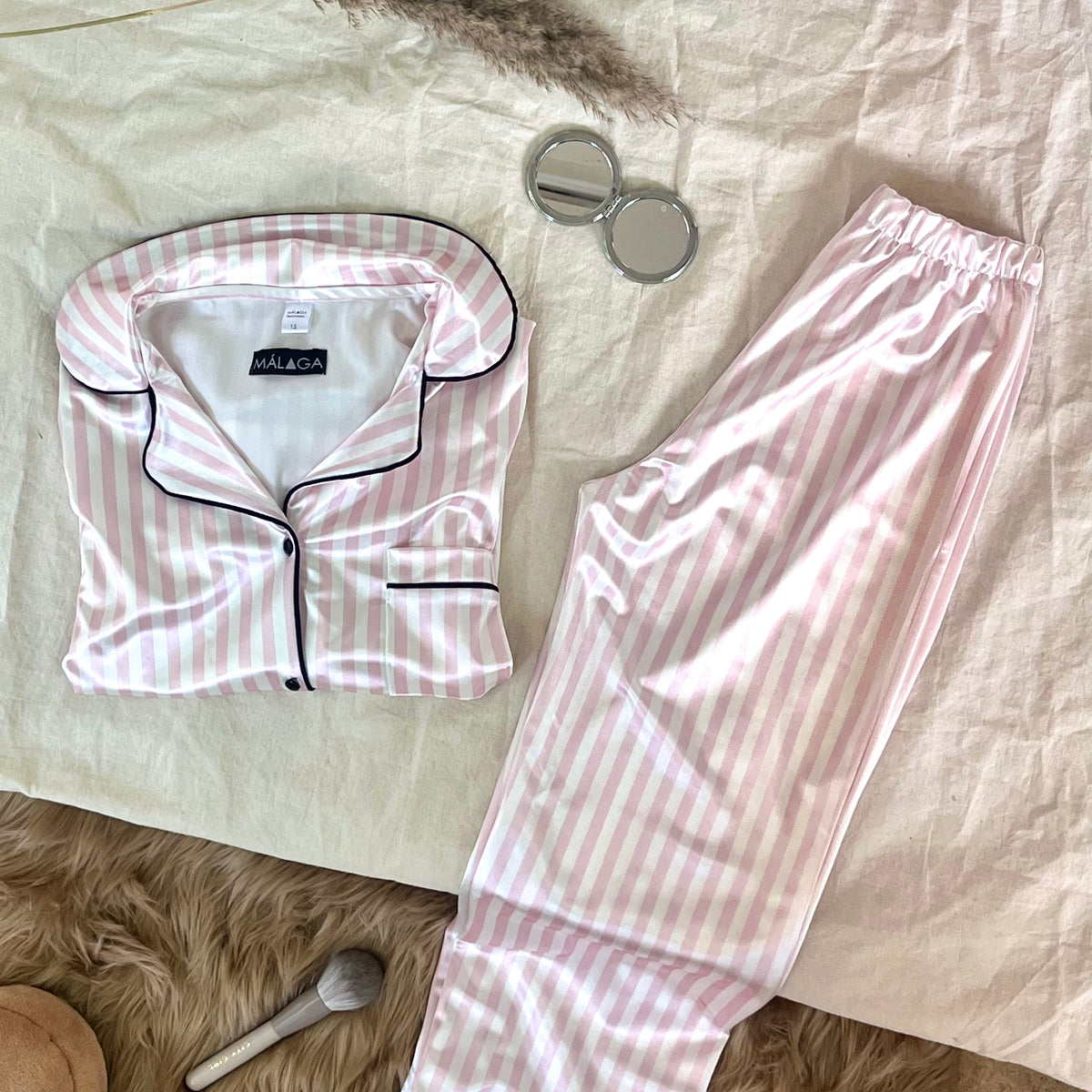 PIJAMAS AURA SATEN SET COMPLETO