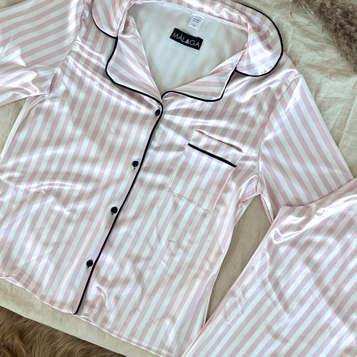 PIJAMAS AURA SATEN SET COMPLETO