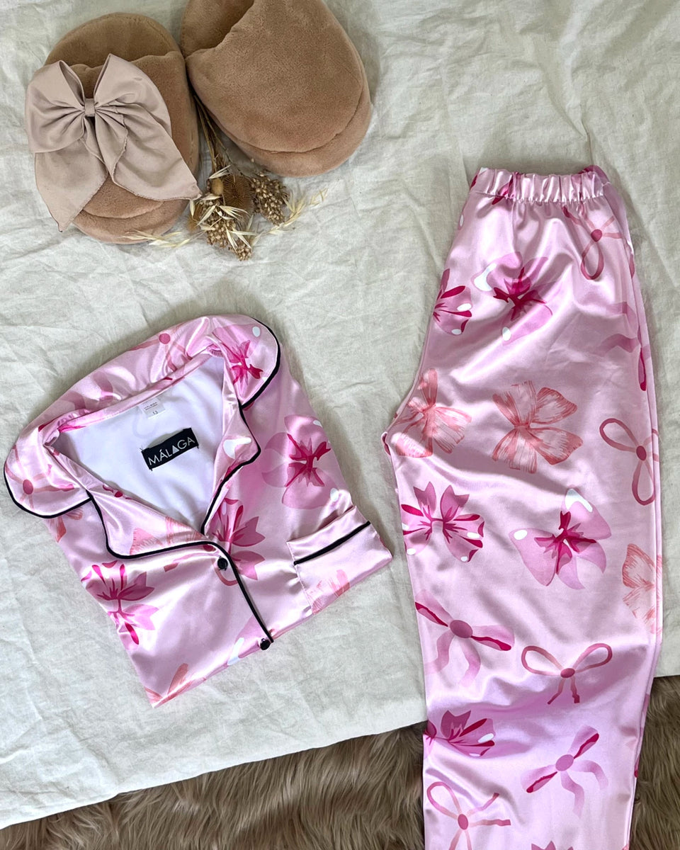 PIJAMAS AURA SATEN SET COMPLETO